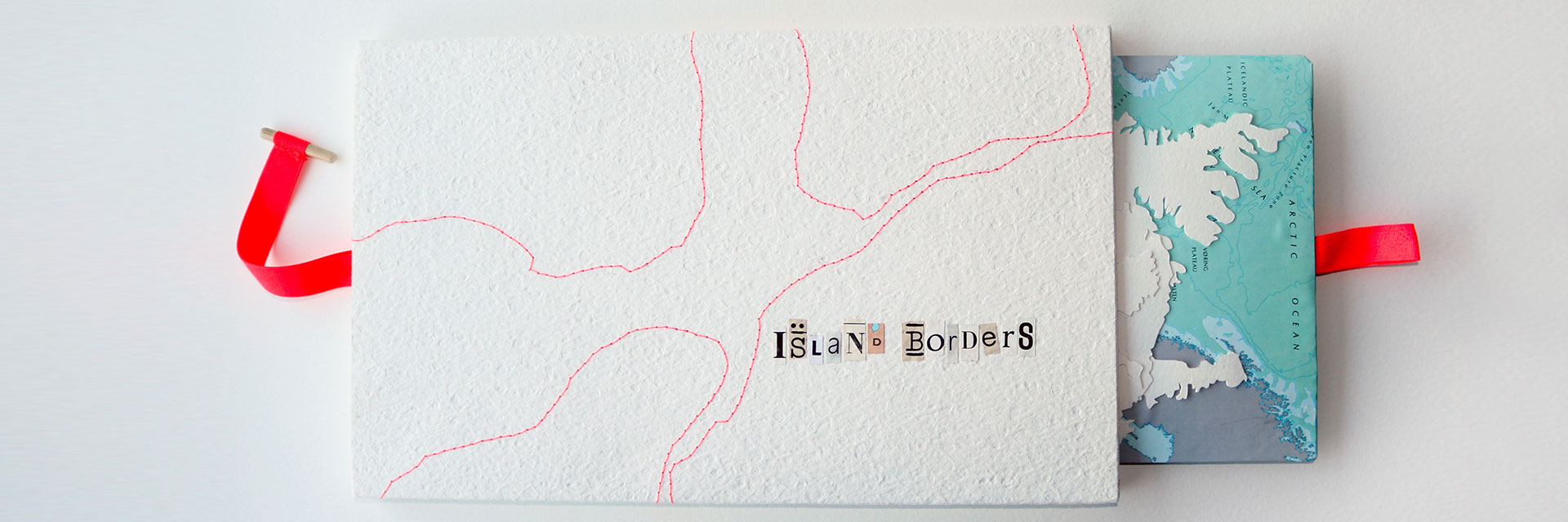 Bryndis Bragadottir, Island Borders, 2016, paper, paper cut, textile, 30 x 18 cm.