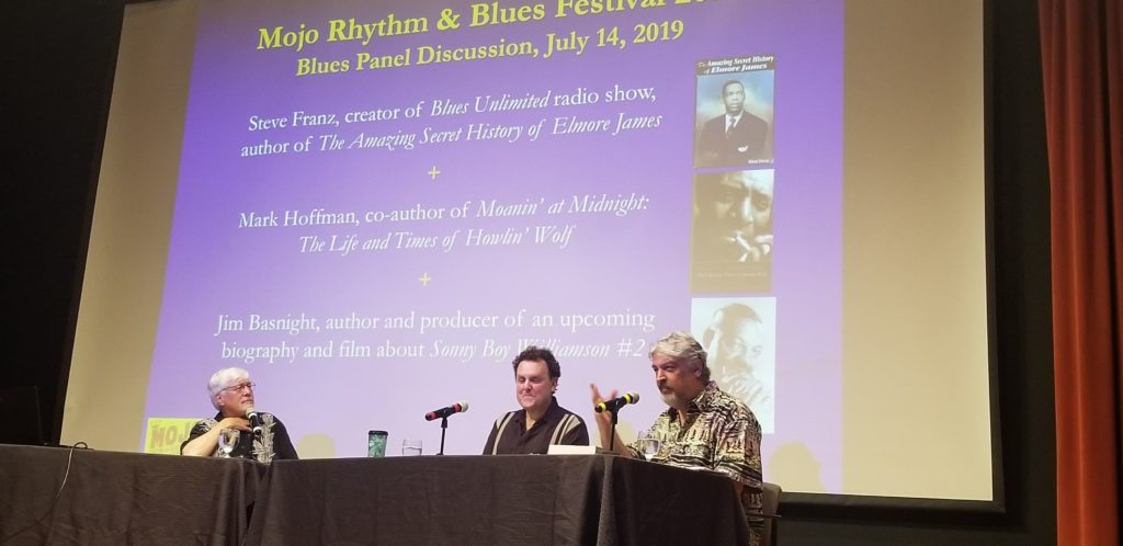 Steve Franz, Mark Hoffman, and Jim Basnight speaking at MOJO panel