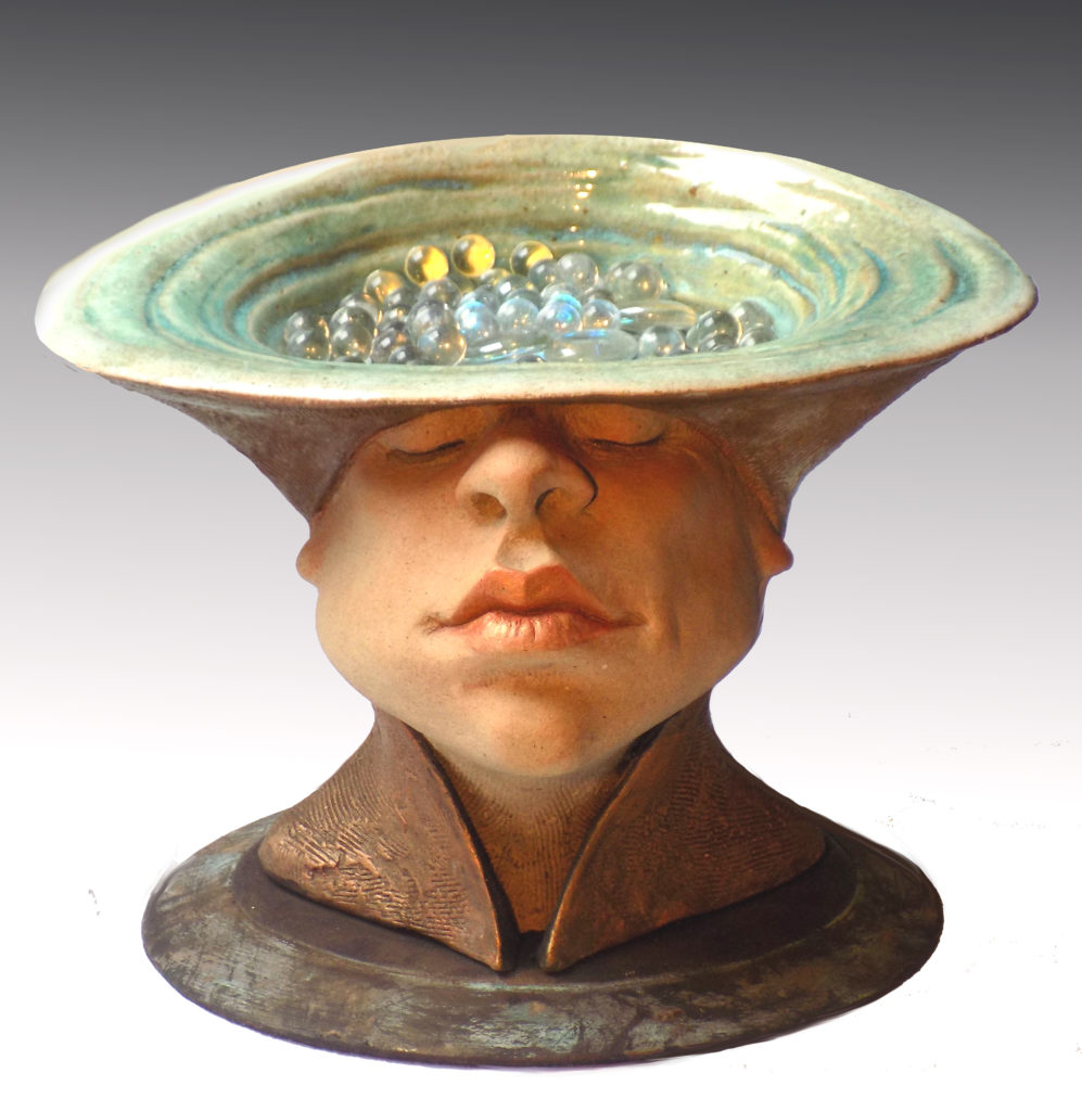 Debbie Fecher-Gramstad (Bainbridge Island) Inner Light ceramic, glass, paint, 9"h x 12"l x 8"d Collection of Jue Pu