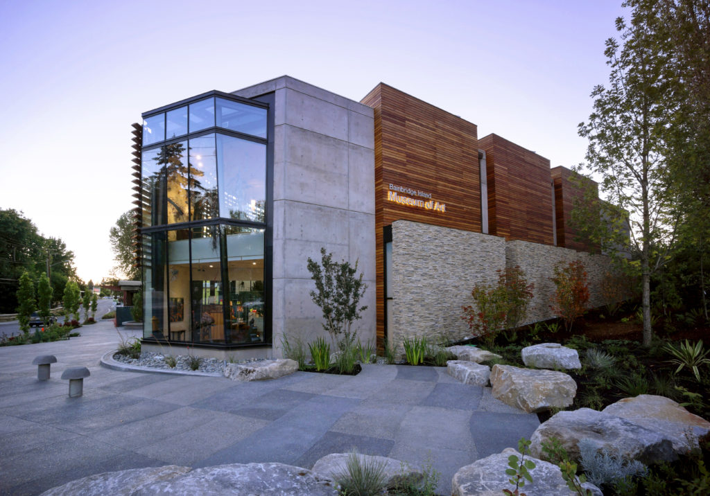 View of Bainbridge Island Museum of Art from Highway 305. Photo by Art Grice.