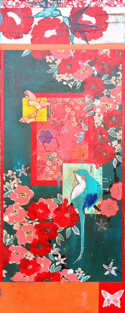 Kathe Fraga (Bainbridge Island), Beautiful Dream I, 2015, acrylic on frescoed canvas, 40”h x 16”w, Courtesy of Roby King Gallery