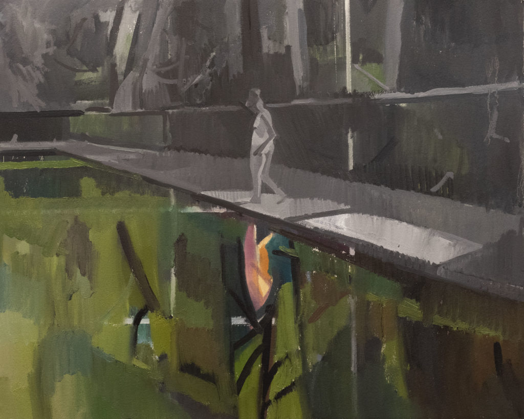Kimberly Trowbridge (Seattle), Reflecting Pond (Persephone), 2019, oil on paper on panel, 16" x 20", Courtesy of the Artist, kimberlytrowbridge.com @kimberly_trowbridge