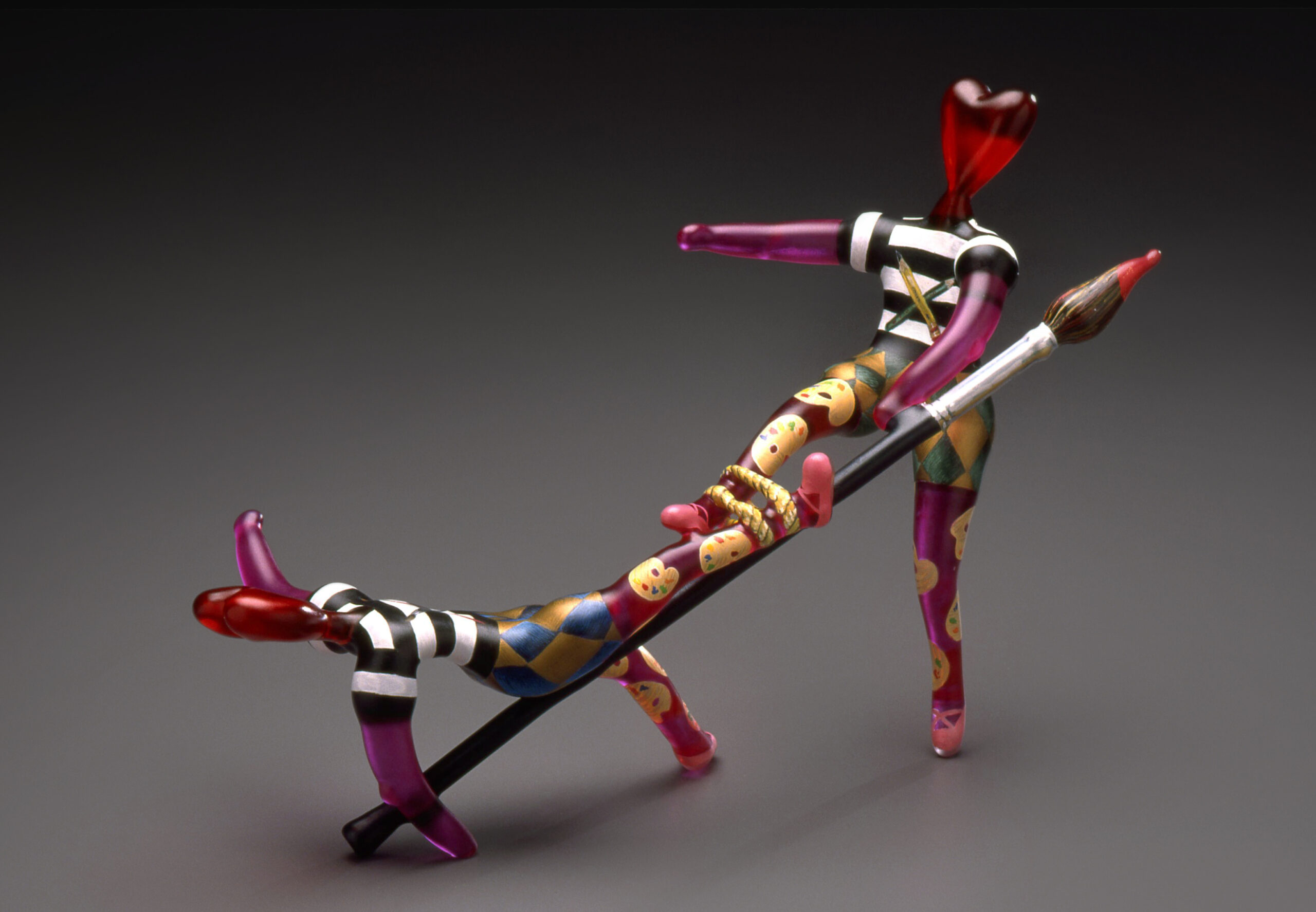 Ginny Ruffner (Seattle), Collaboration, Balance Series, 1995, lampworked glass and mixed media. Collection of Tom Mansfield. Photo by Mike Seidl.