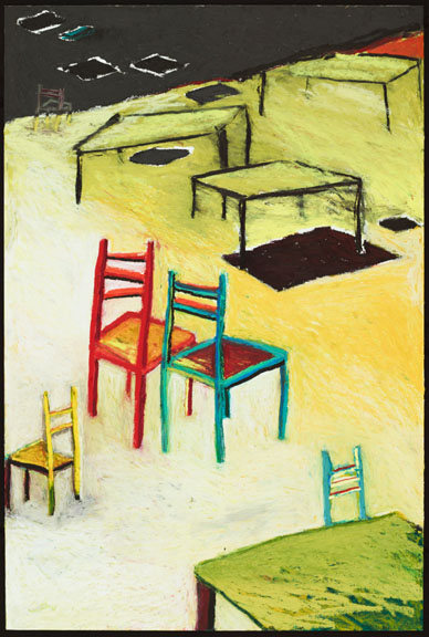 Caroline Cooley Browne (Bainbridge Island), Lifelong Friends 2, 2007, oil pastels, 41”h x 30”w (framed). BIMA Permanent Art Collection, Gift of the Artist.