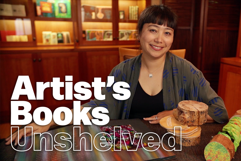 Host Yuka Petz in the book gallery