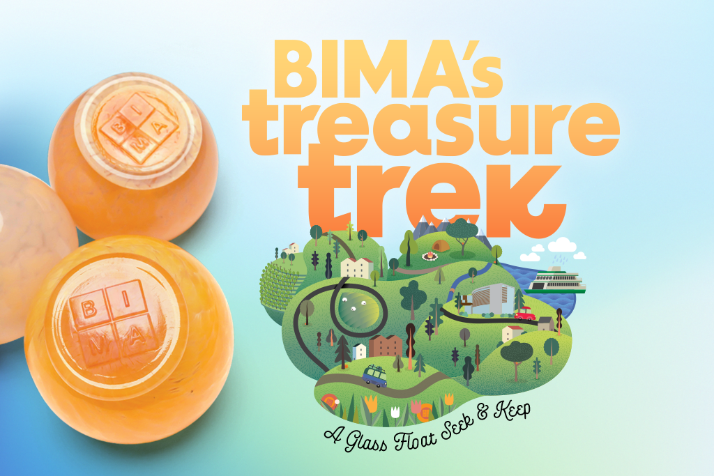 Treasure Trek logo and illustration of floats hidden across the county