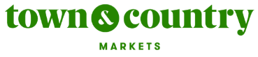 Town & Country Markets logo in green with an ampersand symbol between words